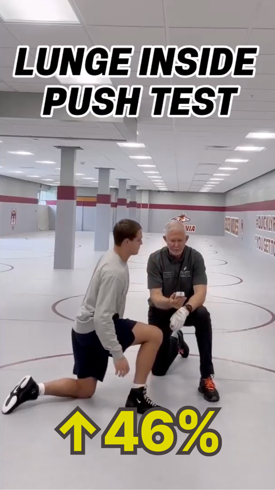 Cluffy wrestling test thumbnail: Lunge Inside Push Test